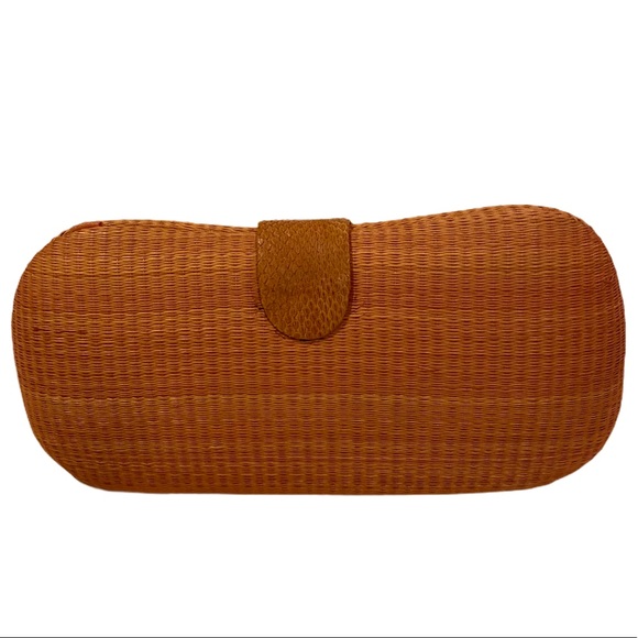 Tan Handbag Clutch Python Snake Chain - Picture 3 of 5